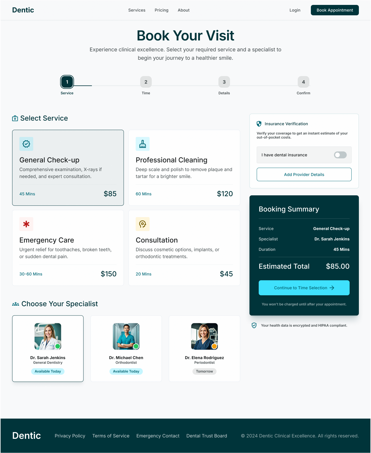Patient Booking Screen